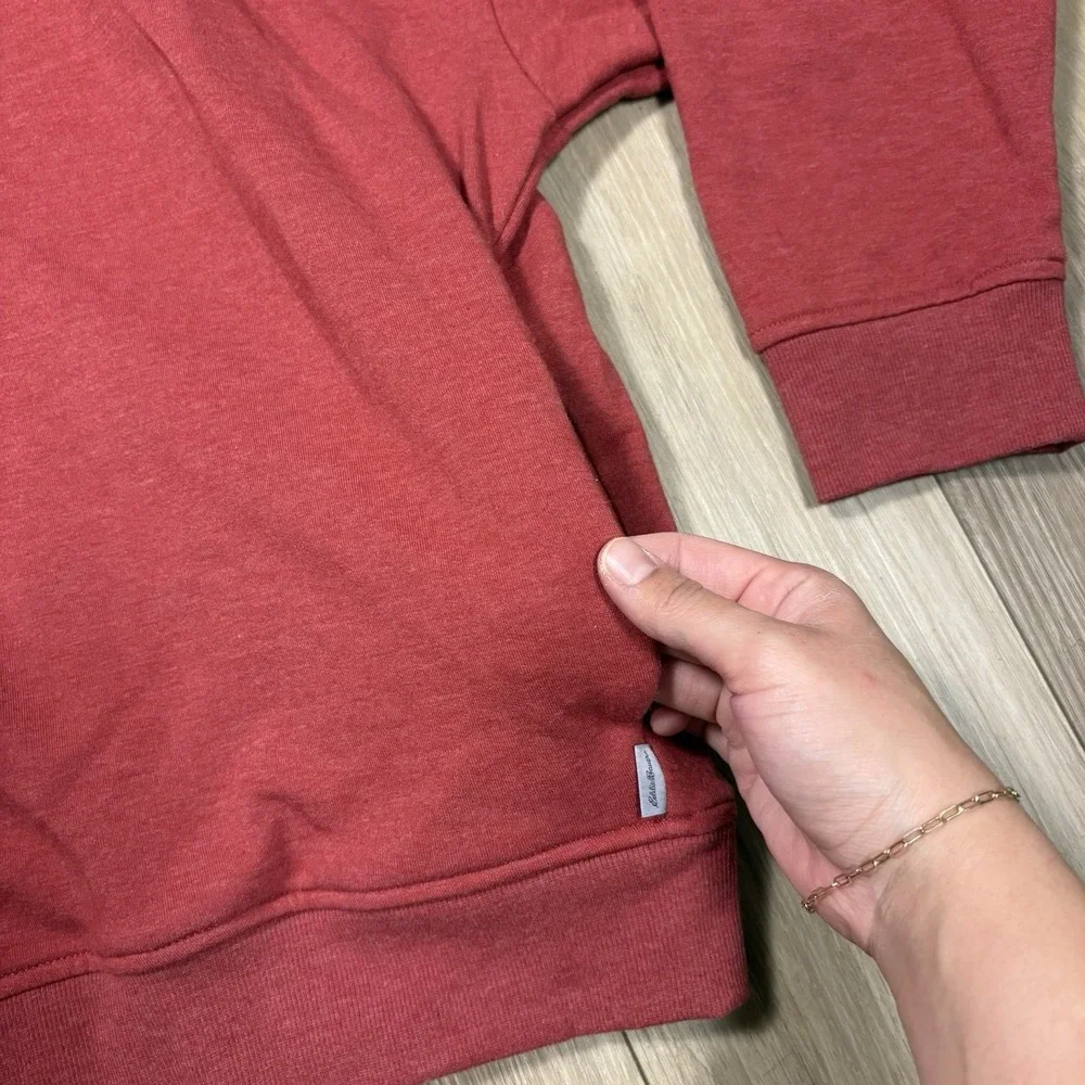 Eddie Bauer Women Red Pink Turtleneck Sweater XL Slouchy‎ Relaxed Pockets Soft
